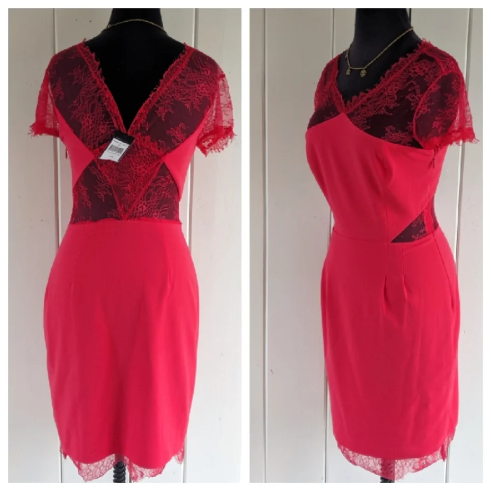 SOLD ❤️BCBGMAXAZRIA lace dress NWT sz 4 - Picture 2 of 12